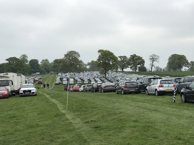 Parking lot with cars